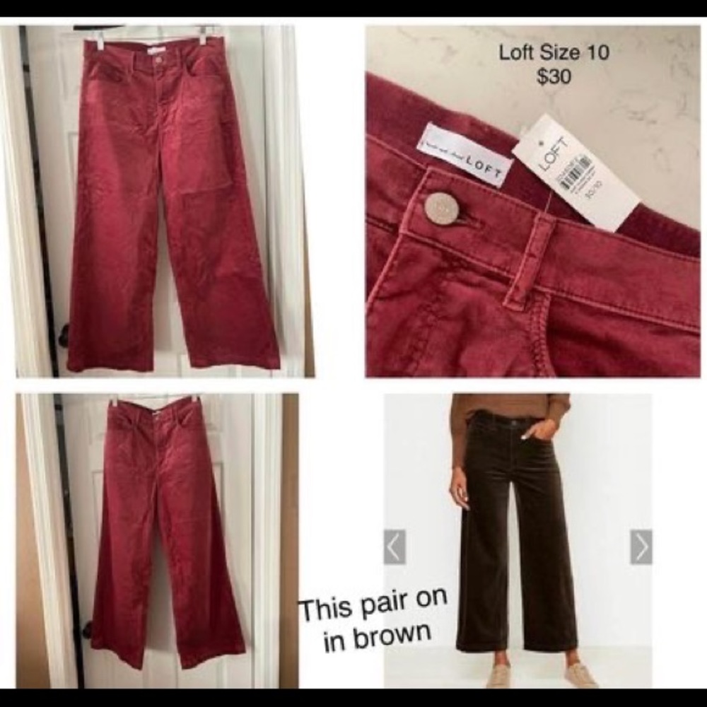 LOFT Cranberry Velvet Crop Jeans